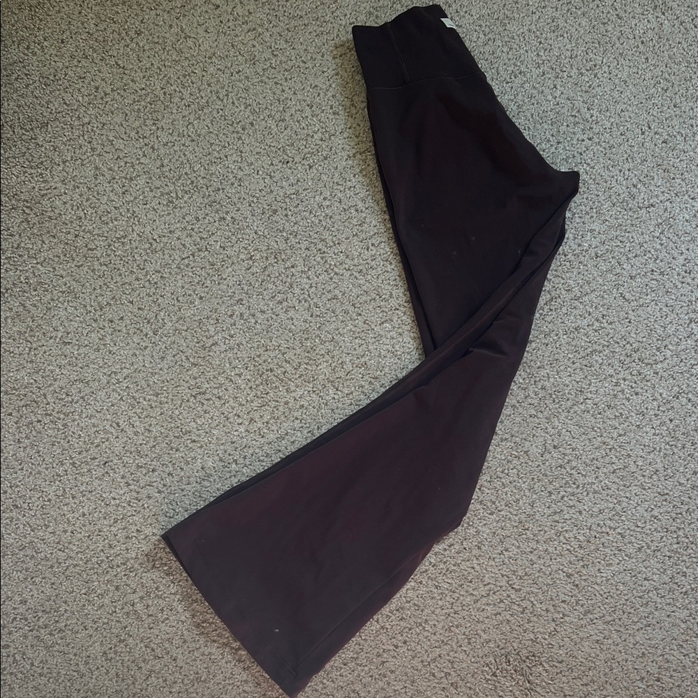High-Waist Brown Flare Leggings